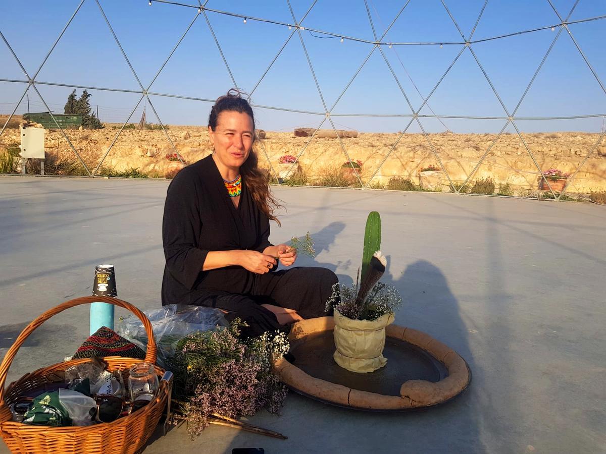 Galya preparing altar